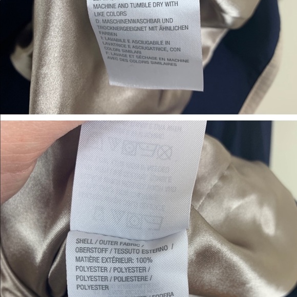 Dennis by Dennis Basso navy water resistant trench jacket EUC size XS - Picture 4 of 4